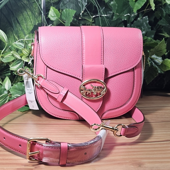 Coach Leather Purse George Saddle Bag Pretty in Pink Coach C3241 ~ NWT - Picture 10 of 16